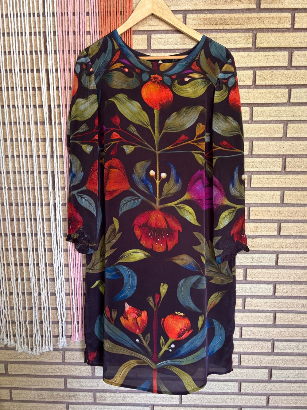 Moody Floral Midi Dress - 10 Feet - Med - Bust 40 - Size 8 - 10 - Autumn FLorals